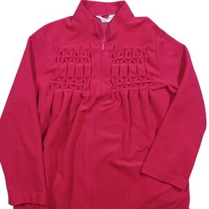 Kayser‎ Vintage Velour? Romantic Smocked Zip Up Nightgown Robe Medium